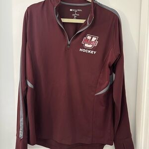 Holloway Red and Gray Athletic Pullover Quarter-Zip